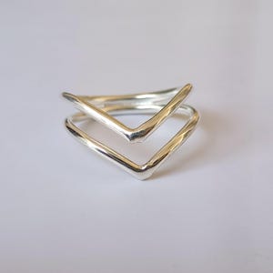 V Shape Ring, Stacking Band, 925 Sterling Silver Ring, Handmade Ring, Statement Ring, Minimalist Ring, Plain Silver Ring,