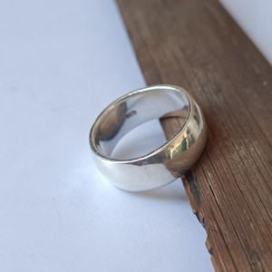 Plain Silver Band, 925 Sterling Silver Ring, Wide Band Ring, Minimalist Chunky Ring, Handmade Silver Statement Ring, Unisex Everyday Jewelry