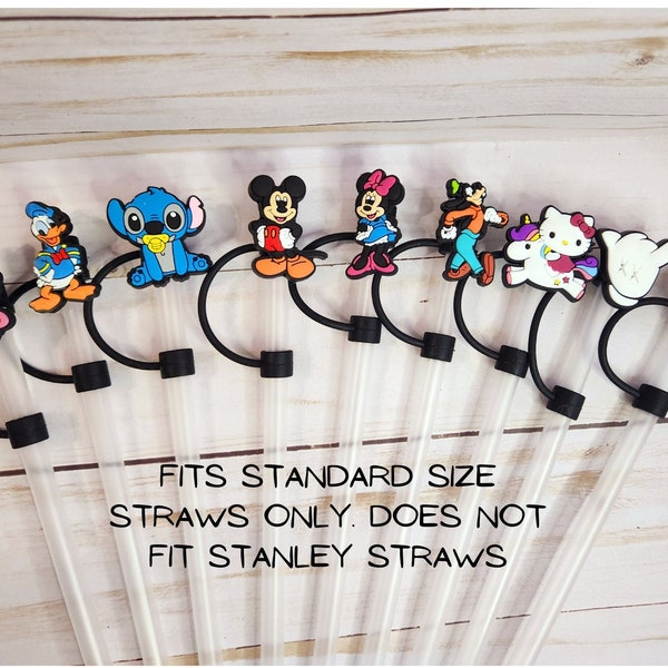 Cartoon Silicone Straw Covers, Straw Accessories, Reusable Tip Cover, Straw Buddy, Drink Accessory, Rubber Straw Topper, Tumbler Accessory