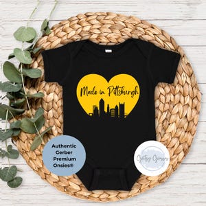 Gerber Onsie® Made in Pittsburgh Baby Bodysuit, Pittsburgh Baby Gifts, Pittsburgh Baby Clothes, Pittsburgh Baby Shower