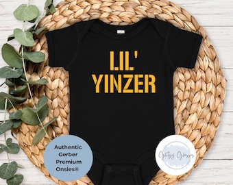 Gerber Onsie® Little Yinzer Baby Bodysuit, Pittsburgh Baby Gifts, Pittsburgh Baby Clothes, Pittsburgh Baby Shower, Pittsburgh Baby Bodysuit