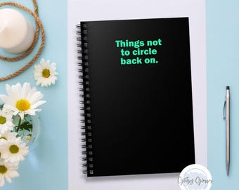 Things to Not Circle Back On Notebook, Sarcastic Coworker Gifts, Dark Humor Notebook, Funny Journal, Coworker Gift Ideas, Gift for Friend