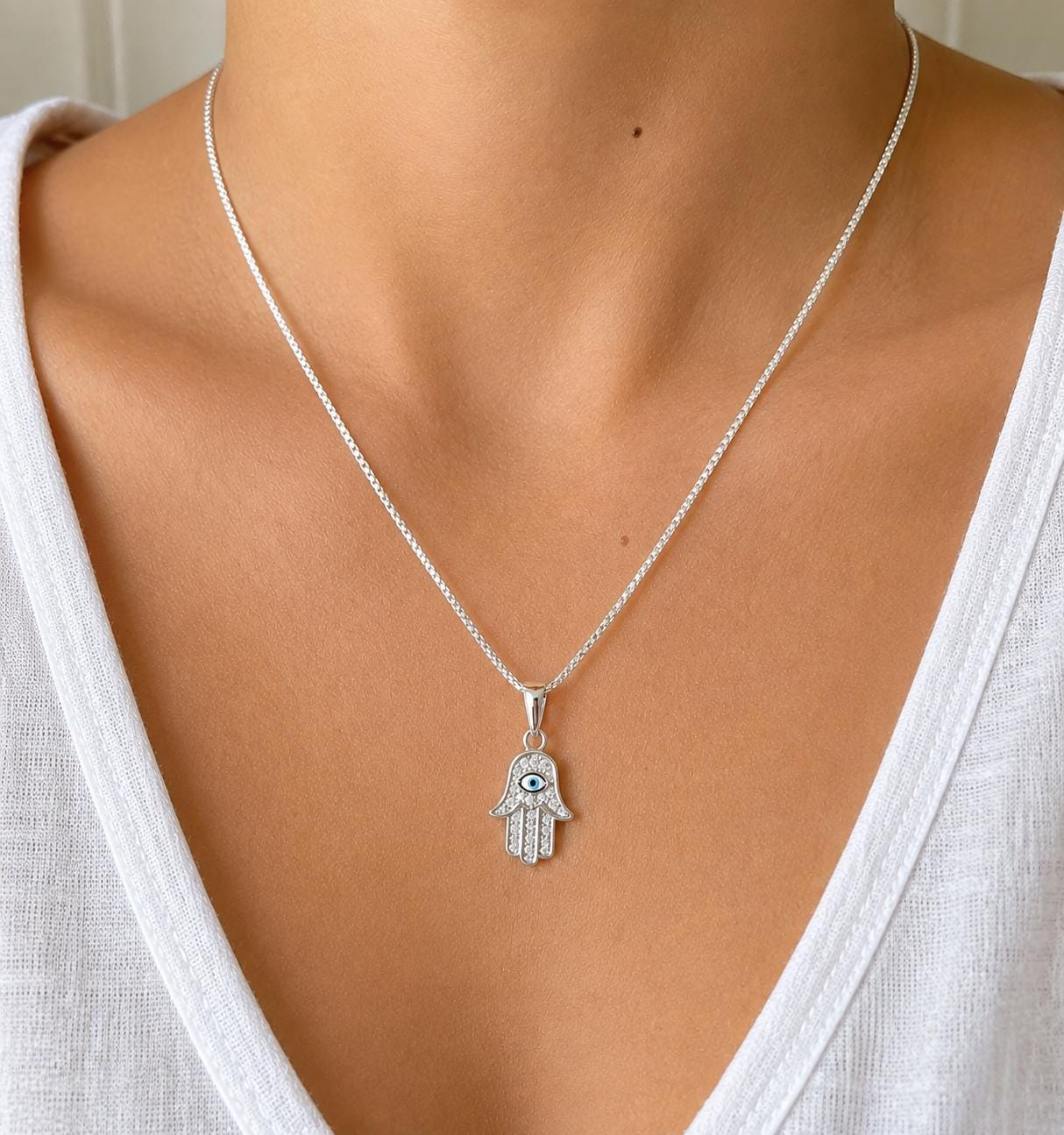 SILVER 925 シルバー ペンダント ハムサ Hamsa necklace 925 silver - Etsy 日本