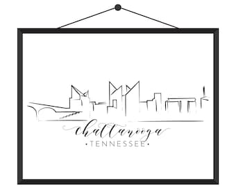 Chattanooga, TN Downtown Skyline Art Print | Instant Download
