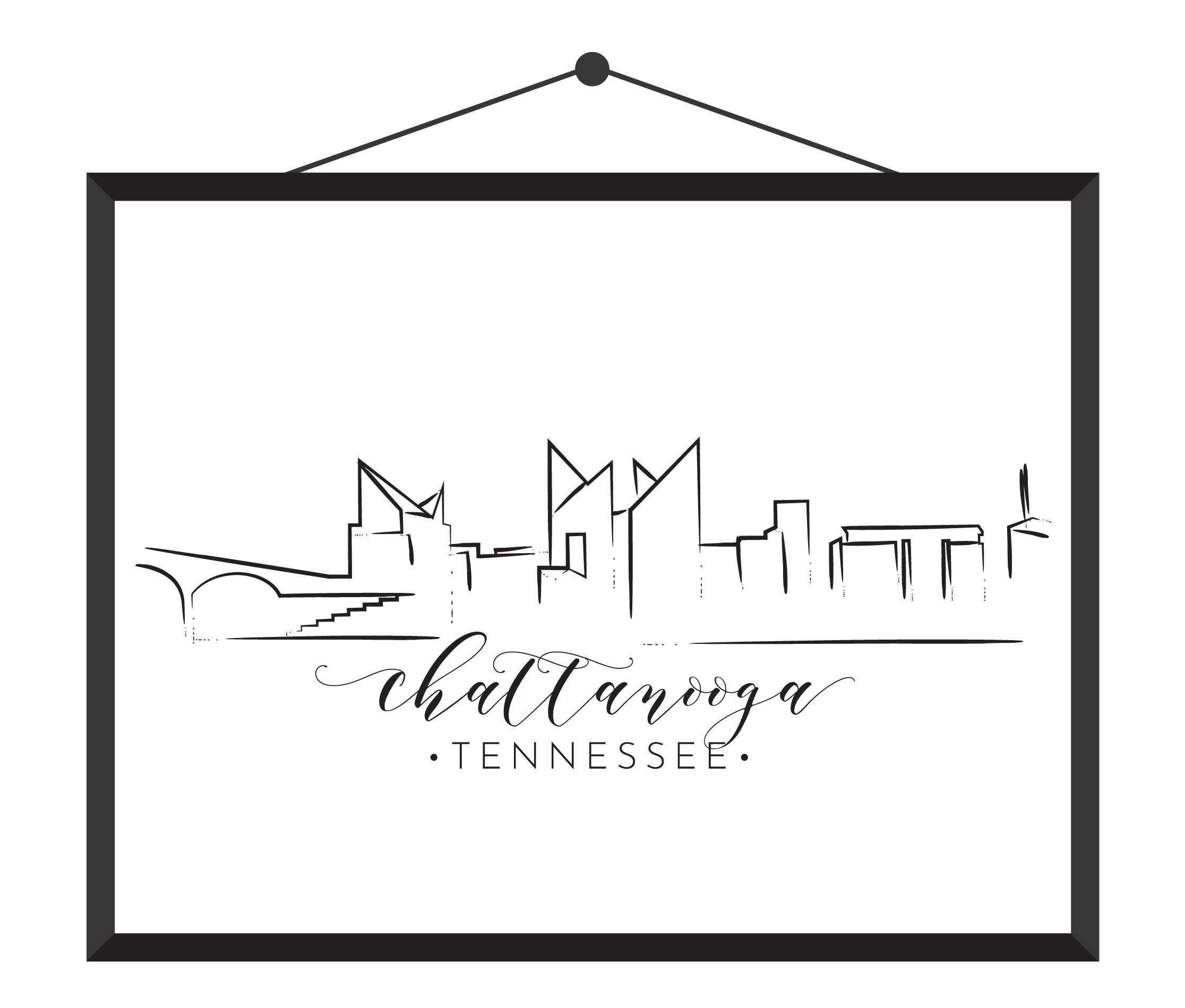 Chattanooga TN Downtown Skyline Art Print Instant Download pic