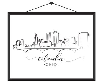 Columbus, OH Downtown Skyline Art Print | Instant Download