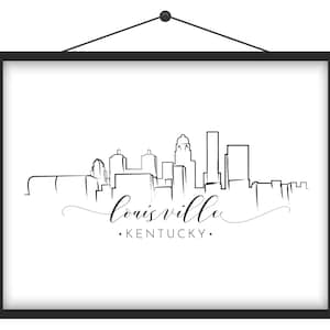 Louisville, KY Downtown Skyline Art Print | Directe download