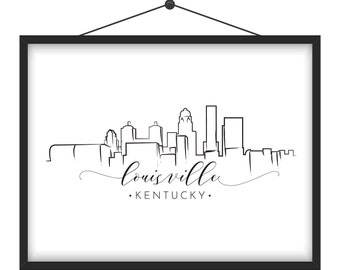 Louisville, KY Downtown Skyline Art Print | Instant Download