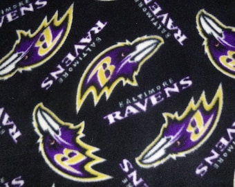 Child/Baby Size Baltimore Ravens no sew fleece blanket with Black or Purple Back (1 yard- 36" x 60") Double Sided Hand Tied Blanket