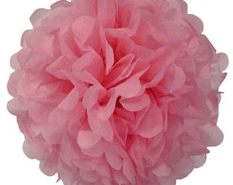 10" Light Pink Tissue Paper Poms- Medium Paper Flower Pom- Wedding Decoartion- Baby Shower- Bridal Decor- Hanging Room Pom- Valentines Day