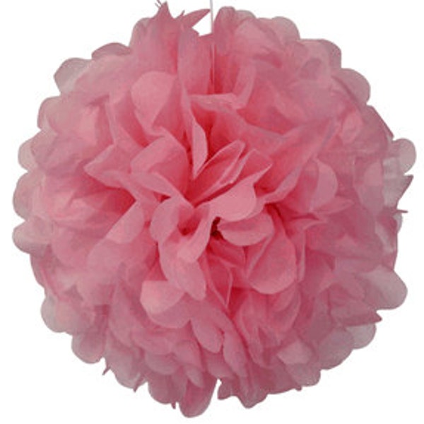 10" Light Pink Tissue Paper Poms- Medium Paper Flower Pom- Wedding Decoartion- Baby Shower- Bridal Decor- Hanging Room Pom- Valentines Day