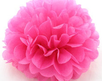 14" Pink Tissue Paper Poms- Large Paper Flower Pom- Wedding Decoartion-Baby Shower- Bridal Decor- Hanging Room Paper Pom- Valentine-Minnie