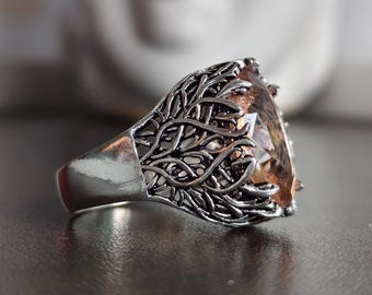Sultanite Zultanite Sterling Silver Statement Ring, Color Changing Gemstone, Artisan Jewelry