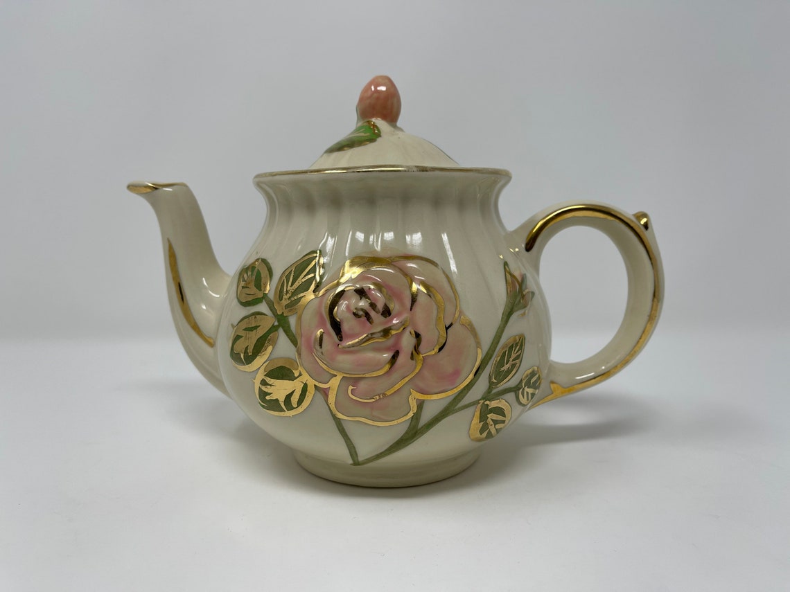 Vintage Teapots Porcelain Teapots Cream Colored Teapots With Etsy