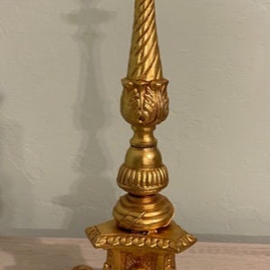 Vintage Table Lamp in 24K Gold-Plated, Table Lamp with face of Christians religious figures.