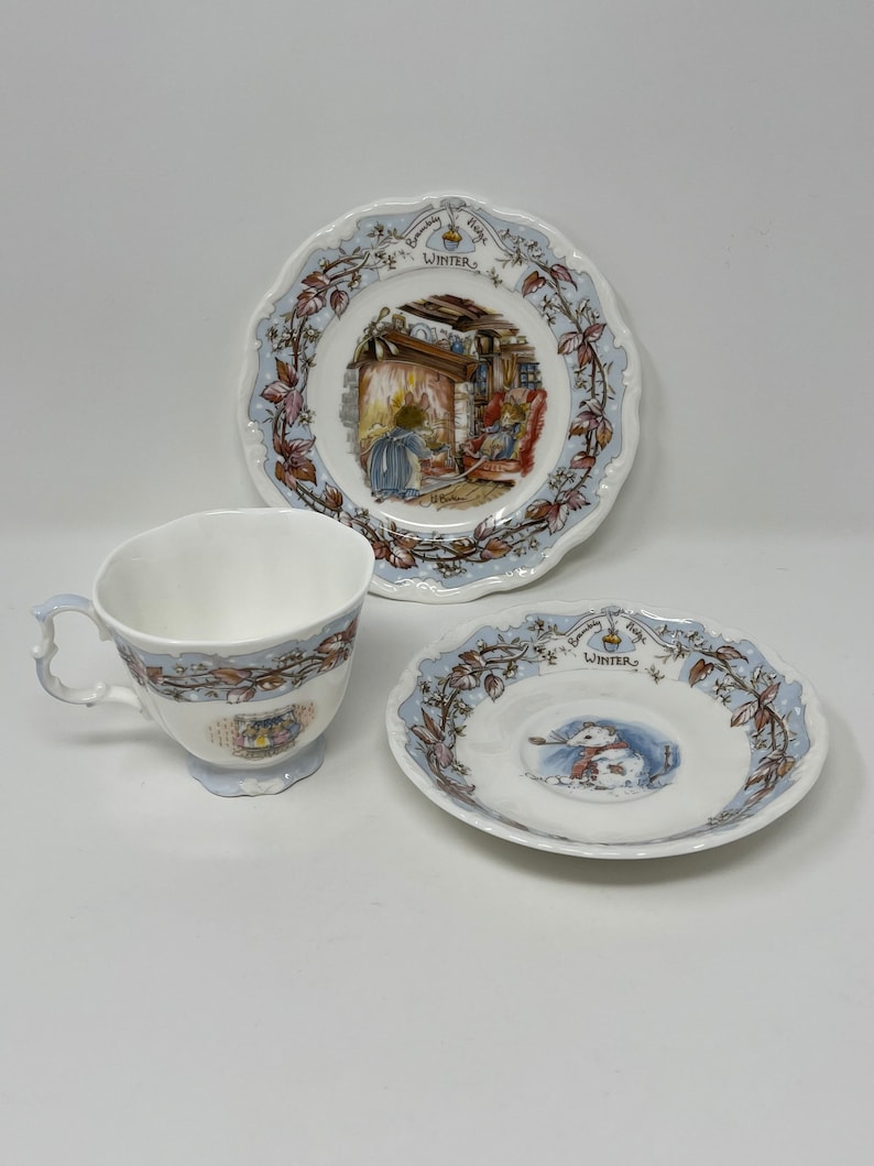 Royal Doulton Teacups Set,4 Seasons Cups Saucer, Dessert Plates and