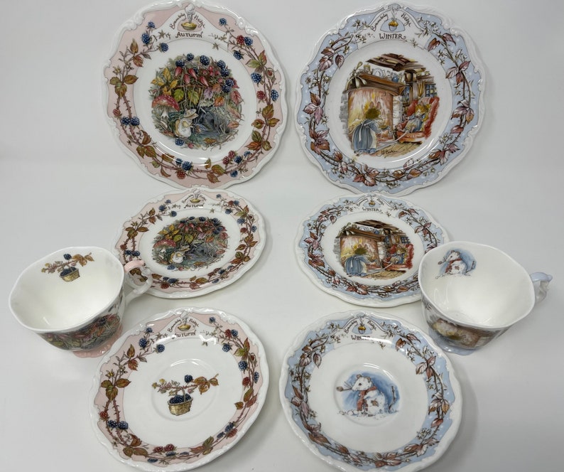 Royal Doulton Teacups Set,4 Seasons Cups Saucer, Dessert Plates and