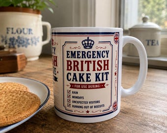 Emergency British Cake Kit Mug | Humorous Tea Lover Gift