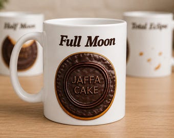 Jaffa Cake Mug | Full Moon, Half Moon, Total Eclipse Phases British Humour