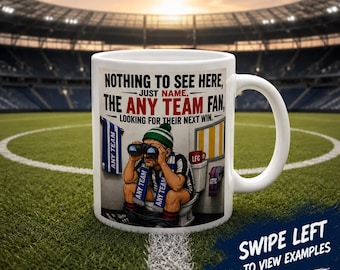 Personalised Football Fan Mug | Custom Name, Team Gift