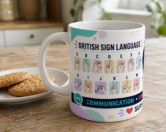 British Sign Language Alphabet Mug | BSL Communication, Inclusion Support