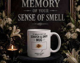 Scratch and Sniff Mug, Novelty Coffee Mug, Office Joke (11oz Ceramic)