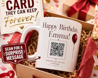Personalised Birthday QR Code Mug | Happy Birthday Surprise Gift