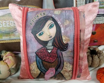 CUSTOM ORDER BETH - Handmade Artisan Prayer Pillow 8x8 inches