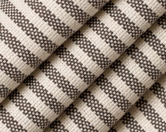 Walnut Heavy Duty Ticking Fabric: 51/49 Cotton/Recycled Polyester (1/2 Yard)