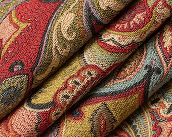 1/2 YARD Classic Paisley  Pattern Upholstery Fabric for Furniture and home Decor multicolors fabric for sale