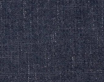 1/2 YARD Chenille Indigo Blue Woven Polyester Upholstery Fabric: Fade Resistant