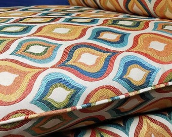Jewel -Pattern Fabric, Heavy Duty Upholstery, Fade Resistant, (54 inches) Sold By The Yard