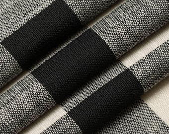 1/2 YARD  Black White Gingham Upholstery Fabric – Heavy Duty Polyester for Home Decor