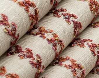Stripe Embroidery  Multicolor Texture Upholstery Fabric - 1/2 YARD