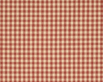 Red Gingham Upholstery Fabric: Heavy Duty Polyester for Home Decor - by the yard
