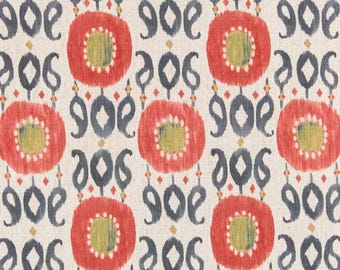Watermelon Geometric Linen Fabric: Upholstery, Home Decor, Heavy Duty Wyzenbeek