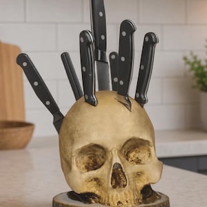 Keukenmessenblok Skull