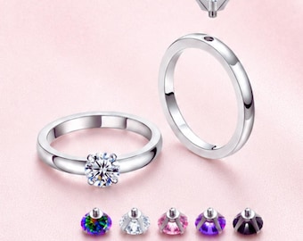 1.5CT Interchangeable 5 Gem Ring