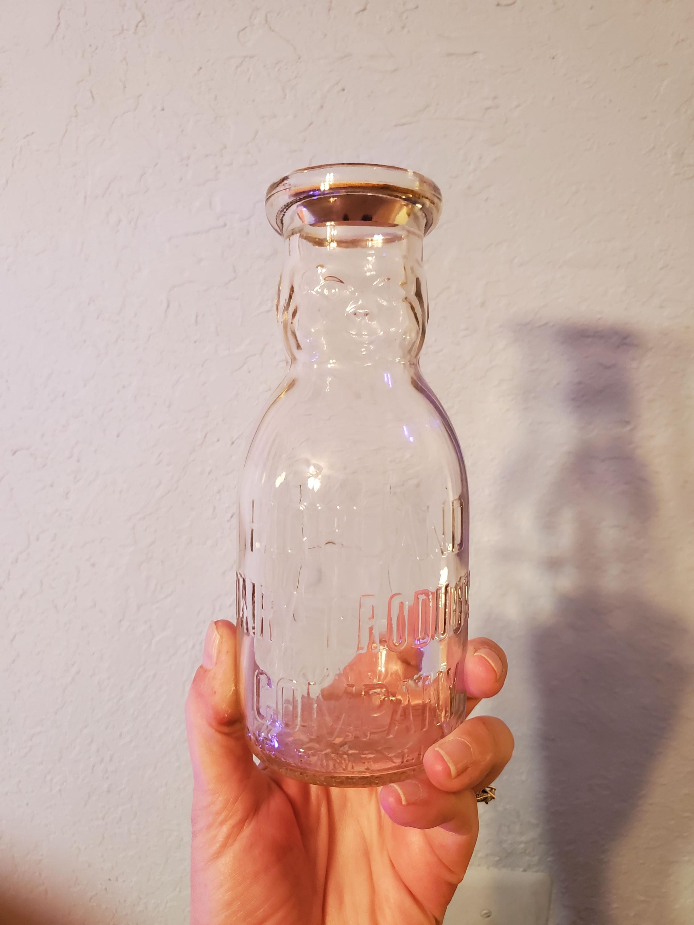 Vintage Cream Top Milk Bottle - Etsy
