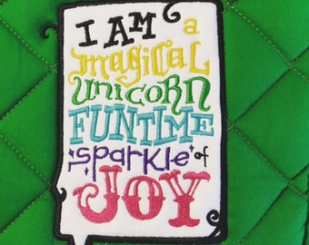 Unicorn Sparkle of Joy...Somtimes Embroidered Saddle Pad - All-Purpose, Dressage or Pony