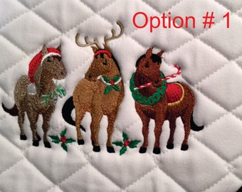 Christmas and Holiday Custom Embroidered Saddle Pad - All-Purpose, Pony or Dressage
