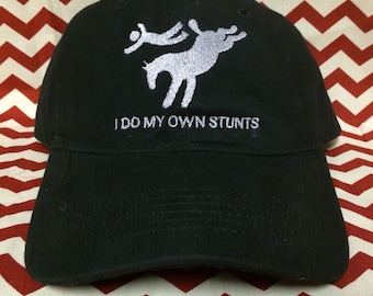 I Do My Own Stunts Horse Embroidered Equestrian Baseball Cap