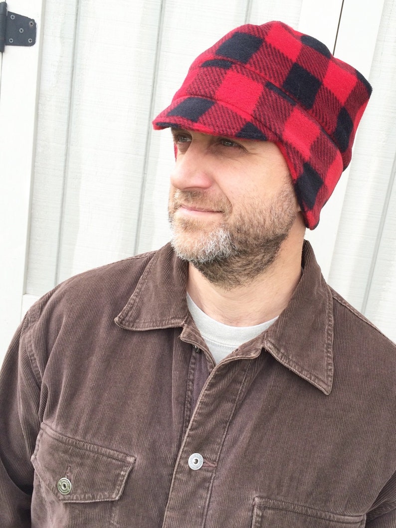 Men's Winter Fleece Hat Men's Earmuff Hat Men's Etsy