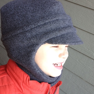 Toddler Ear Flap, Fleece Hat Child, Chin Strap Hat, Fleece Trapper Hat, Children's Hat, Kid's Winter Hat, Kids Earflap Hat, Child Strap Hat image 7