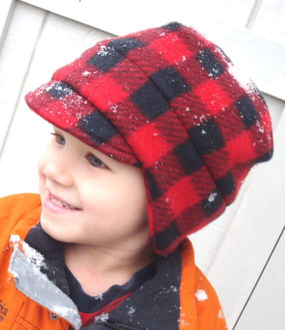 Kids Hat for Boys Boys Winter Hat Plaid Boy Hat Ear Flap Boys