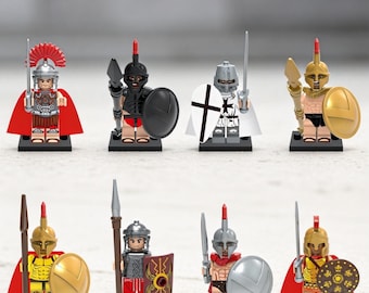 8 Stück Römer Ritter Centurion Minifiguren Spielzeug Actionfiguren Bauspielzeug
