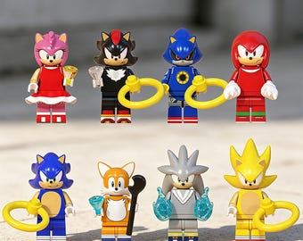 8 Stück Sonic the Hedgehog Minifiguren Spielzeug Actionfiguren Bauspielzeug
