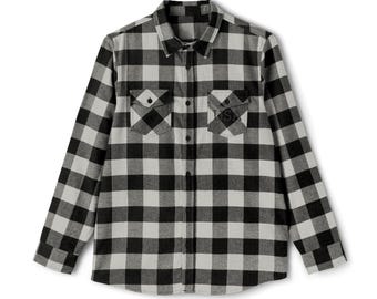 Camisa de franela a cuadros blancos y negros / Camisa abotonada