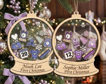 Baby's First Christmas Ornament, Personalized Wood Name Ornament,  Keepsake Gift, Nursery Christmas Decor 2026, Shake Babies Ornament