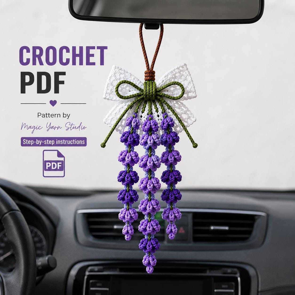 Car Mirror Wisteria Hanging Pattern